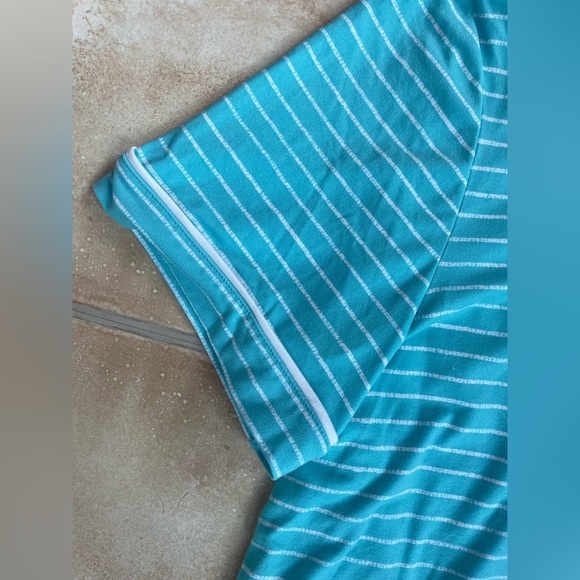 Cuddl Duds cotton blend short sleeve top / pants pajama set, striped; size L - Picture 2 of 9